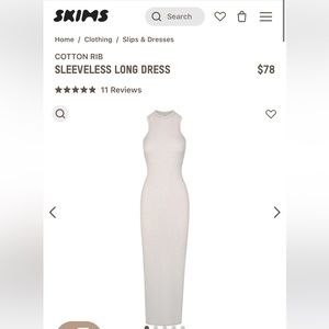 SKIMS Cotton Rib Sleeveless Long Dress